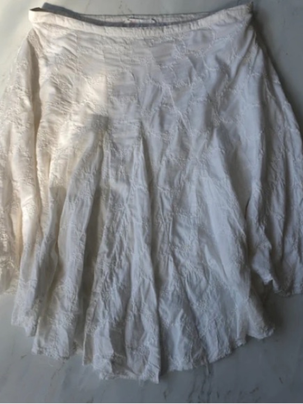 Urban Outfitters White Embroidered Skater Skirt